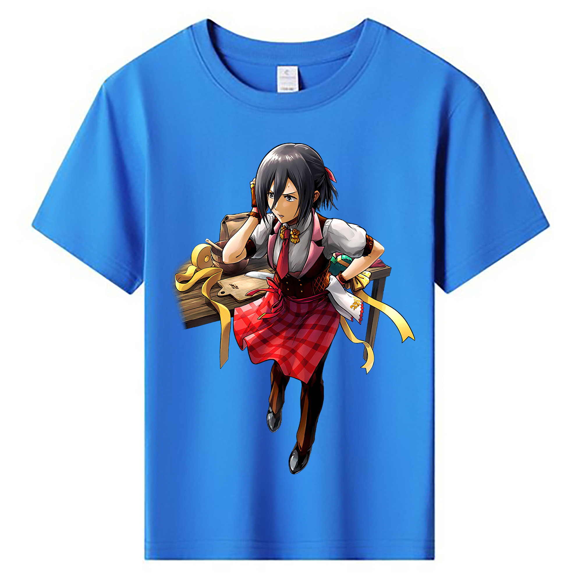 （画像用） 進撃の巨人 ミカサ·アッカーマン Attack on Titan Mikasa Ackerman 綿100％キッズTシャツ（フロントプリント）